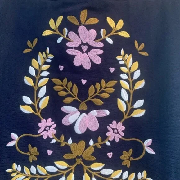 Boden 8R Eyre Floral Embroidered Cotton Midi Skirt | Side Pockets - Picture 4 of 6